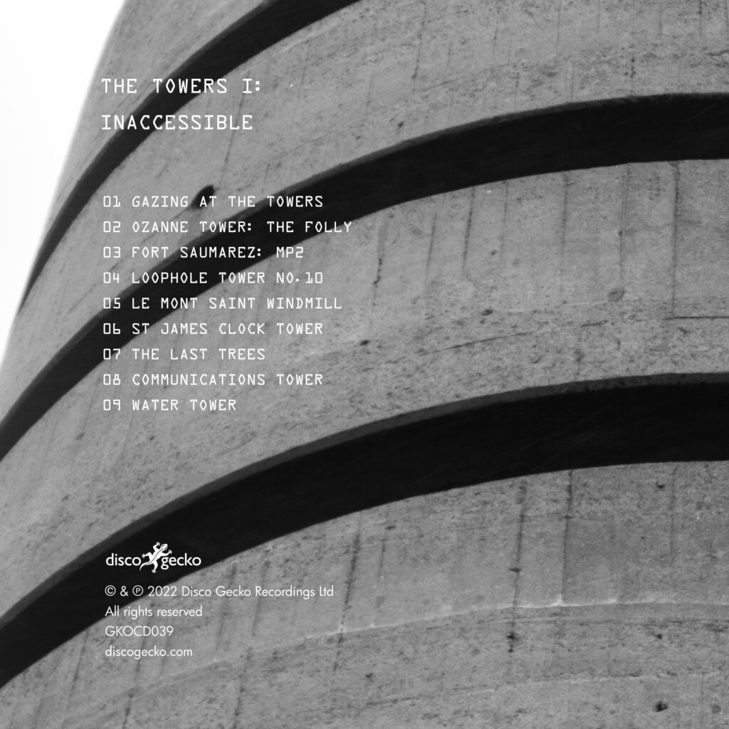 Flexagon Towers I: Inaccessible album. CD back cover.